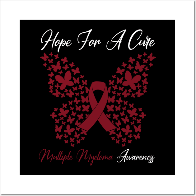 Hope For A Cure Butterfly Gift Multiple myeloma 3 Wall Art by HomerNewbergereq